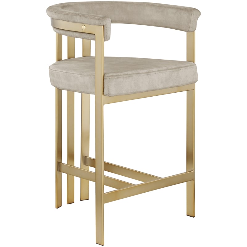 Meridian Furniture Marcello Stone Velvet Counter Stool (Set of 2)