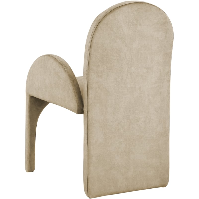 Meridian Furniture Summer Beige Velvet Dining Arm Chair (Set of 2)