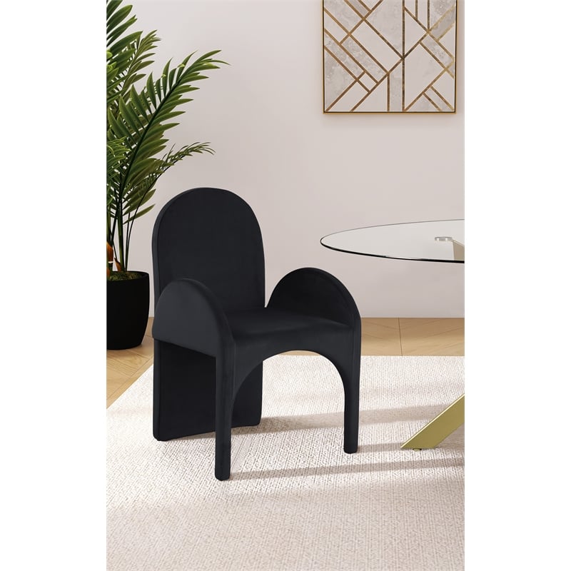 Meridian Furniture Summer Black Velvet Dining Arm Chair (Set of 2)