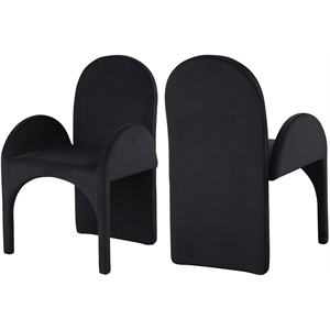 Meridian Furniture Summer Black Velvet Dining Arm Chair (Set of 2)