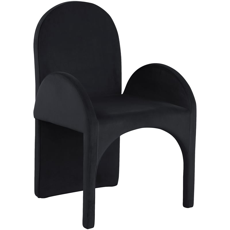 Meridian Furniture Summer Black Velvet Dining Arm Chair (Set of 2)