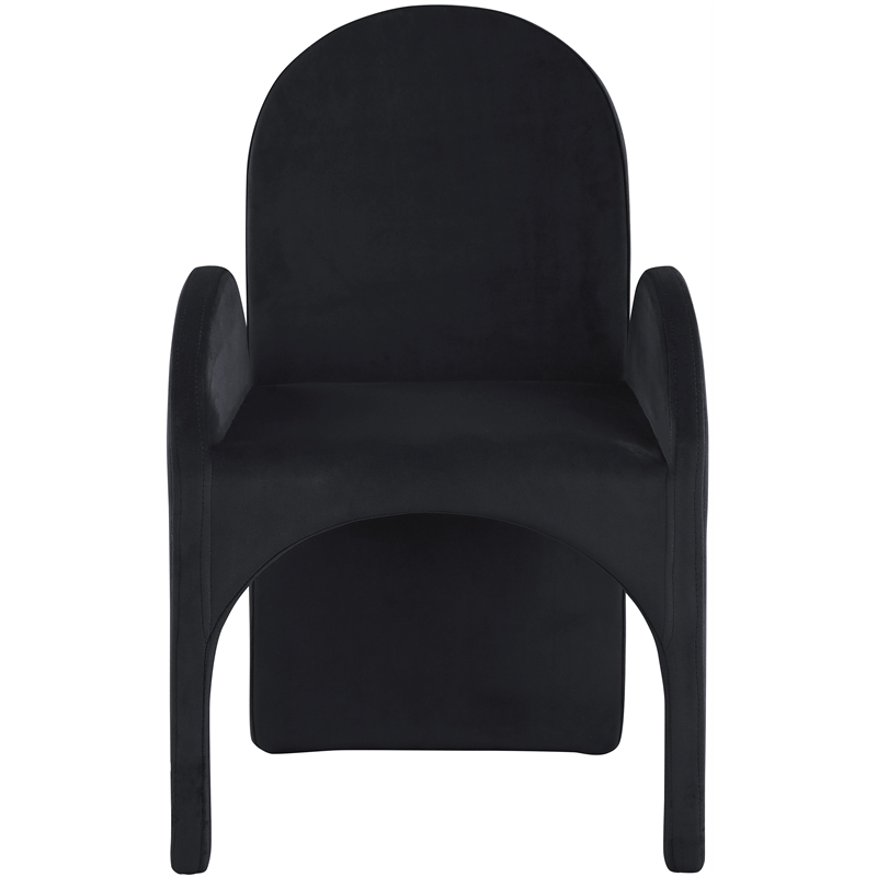 Meridian Furniture Summer Black Velvet Dining Arm Chair (Set of 2)