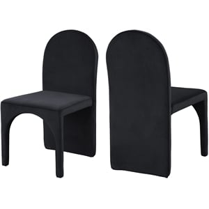 Meridian Furniture Summer Black Velvet Dining Side Chair (Set of 2)