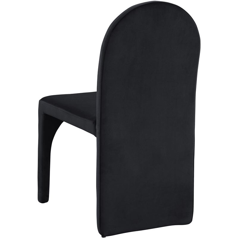 Meridian Furniture Summer Black Velvet Dining Side Chair (Set of 2)