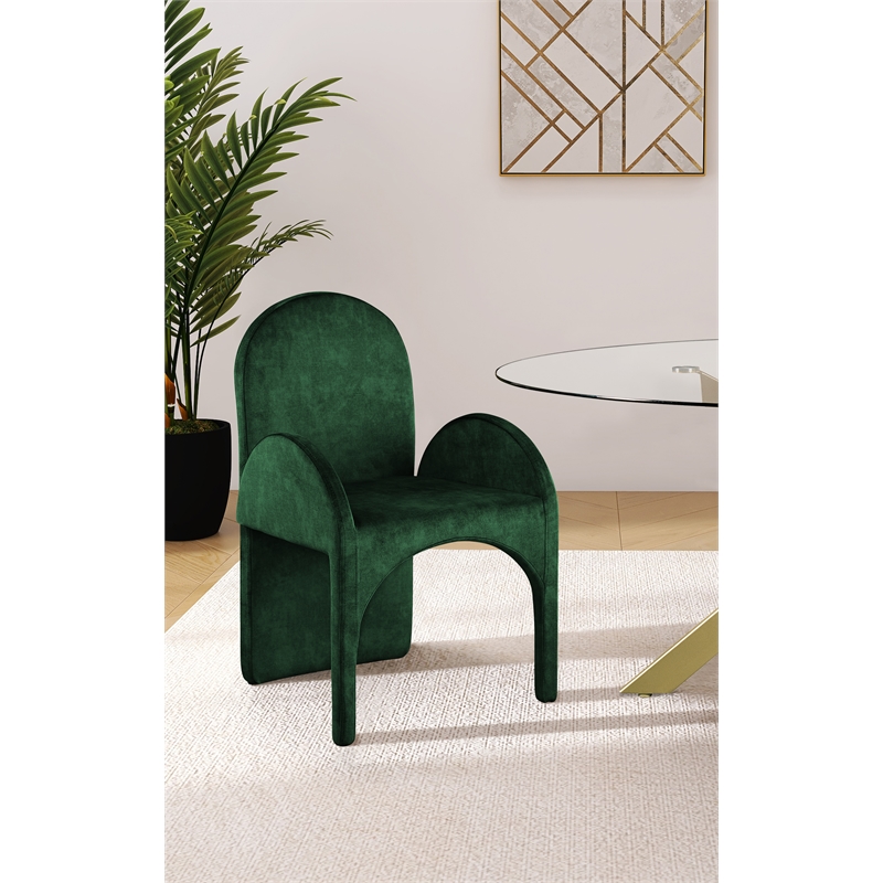 Meridian Furniture Summer Green Velvet Dining Arm Chair (Set of 2)