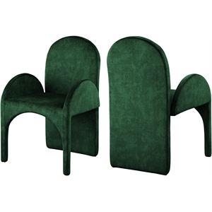 Meridian Furniture Summer Green Velvet Dining Arm Chair (Set of 2)