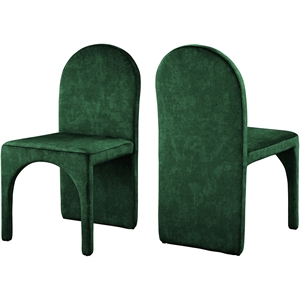 meridian furniture summer green velvet dining side chair (set of 2)