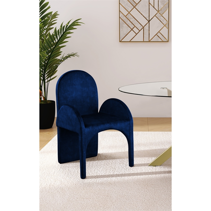 Meridian Furniture Summer Navy Velvet Dining Arm Chair (Set of 2)