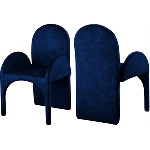 Meridian Furniture Summer Navy Velvet Dining Arm Chair (Set of 2)