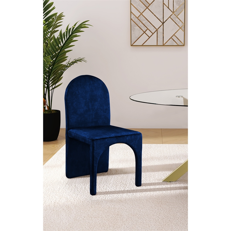 Meridian Furniture Summer Navy Velvet Dining Side Chair (Set of 2)