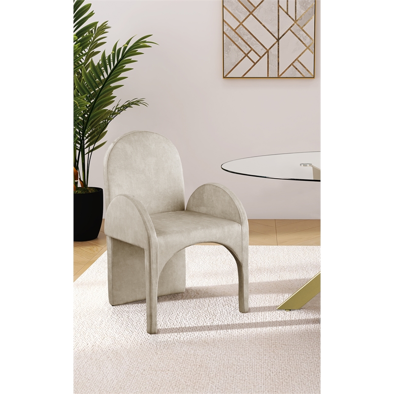 Meridian Furniture Summer Stone Velvet Dining Arm Chair (Set of 2)