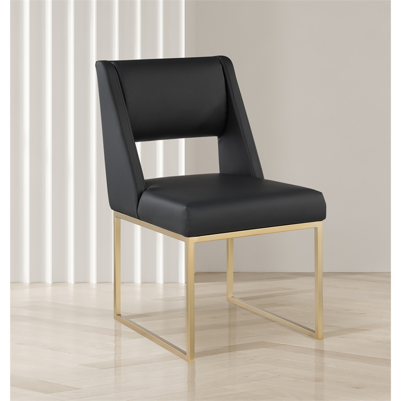 Meridian Furniture Jayce Black Vegan Leather Dining Chair (Set of 2)