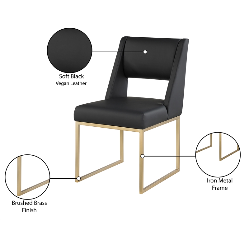 Meridian Furniture Jayce Black Vegan Leather Dining Chair (Set of 2)