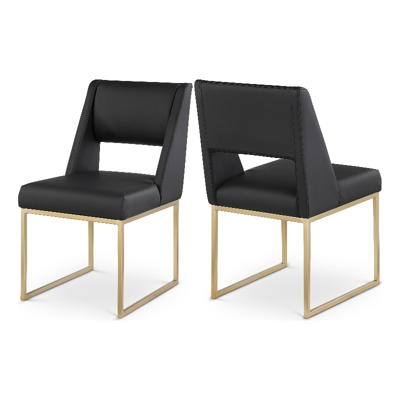 Meridian Furniture Jayce Black Vegan Leather Dining Chair (Set of 2)