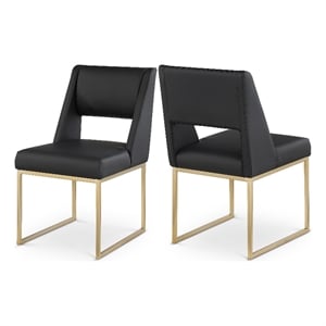 Meridian Furniture Jayce Black Vegan Leather Dining Chair (Set of 2)