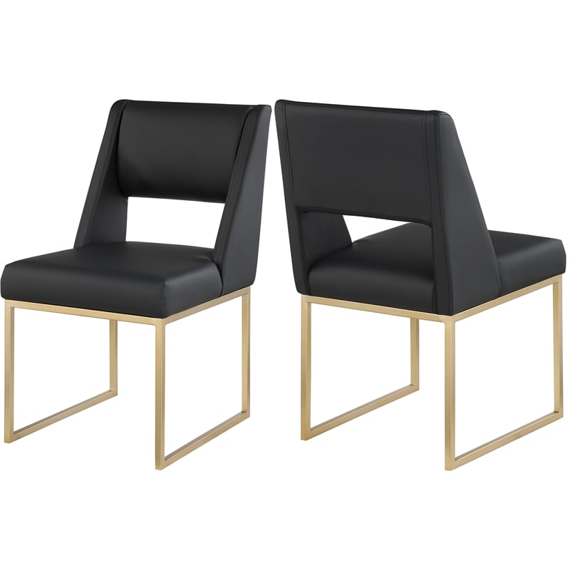 Meridian Furniture Jayce Black Vegan Leather Dining Chair (Set of 2)