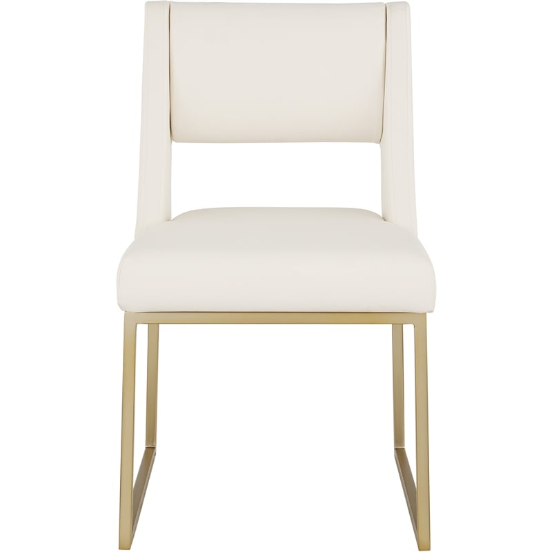 Meridian Furniture Jayce Cream Vegan Leather Dining Chair (Set of 2)