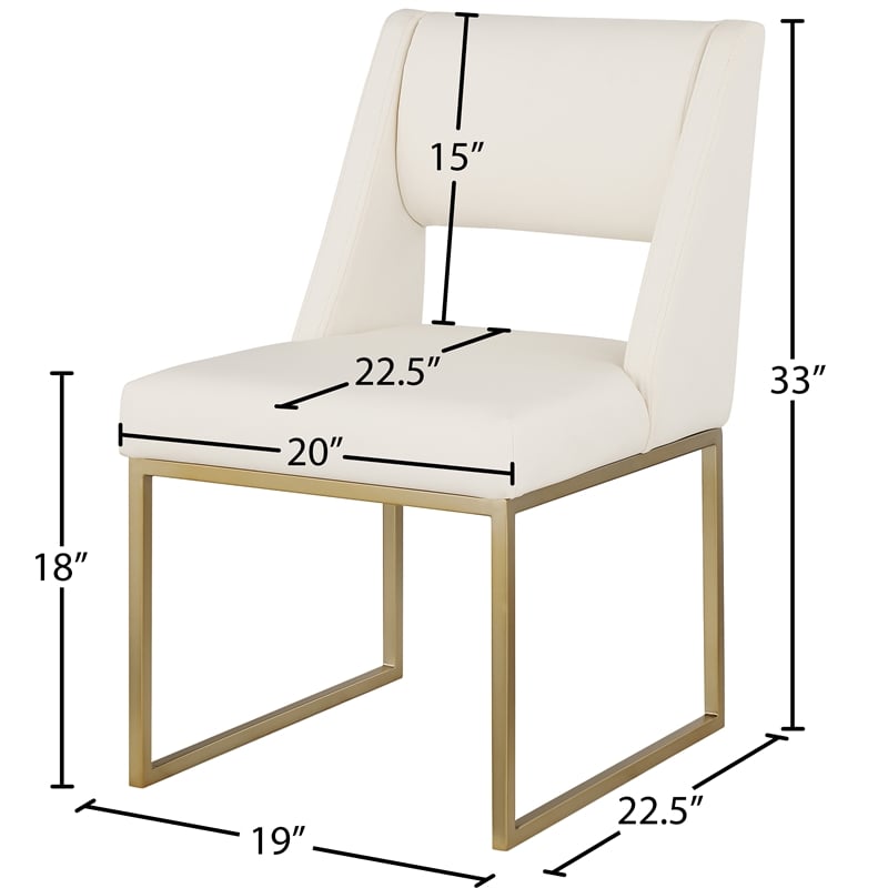 Meridian Furniture Jayce Cream Vegan Leather Dining Chair (Set of 2)