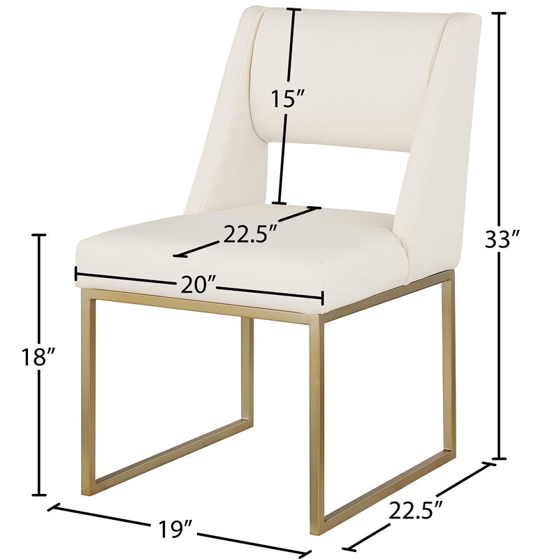 Meridian Furniture Jayce Cream Vegan Leather Dining Chair (Set of 2)