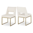 Meridian Furniture Jayce Cream Vegan Leather Dining Chair (Set of 2)