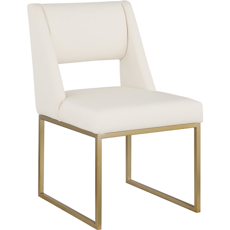 Meridian Furniture Jayce Cream Vegan Leather Dining Chair (Set of 2)