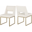 Meridian Furniture Jayce Cream Vegan Leather Dining Chair (Set of 2)
