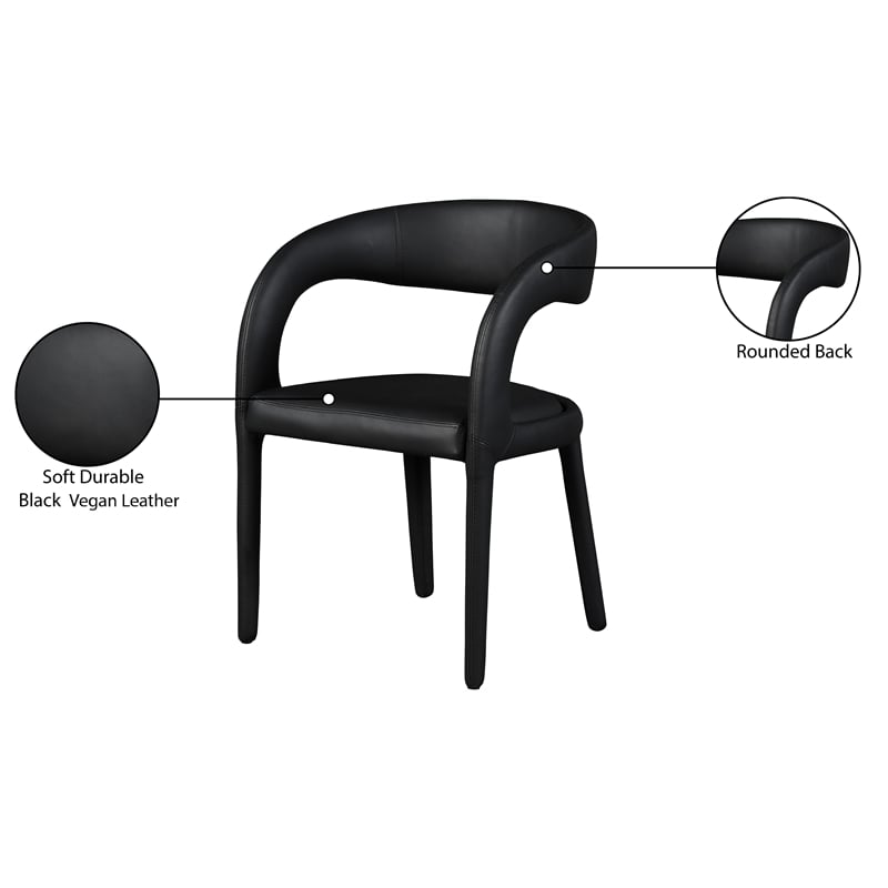 Meridian Furniture Sylvester Black Vegan Leather Dining Chair
