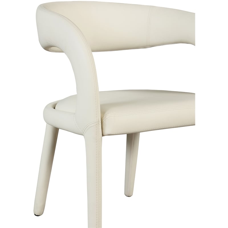 Meridian Furniture Sylvester Cream Vegan Leather Dining Chair