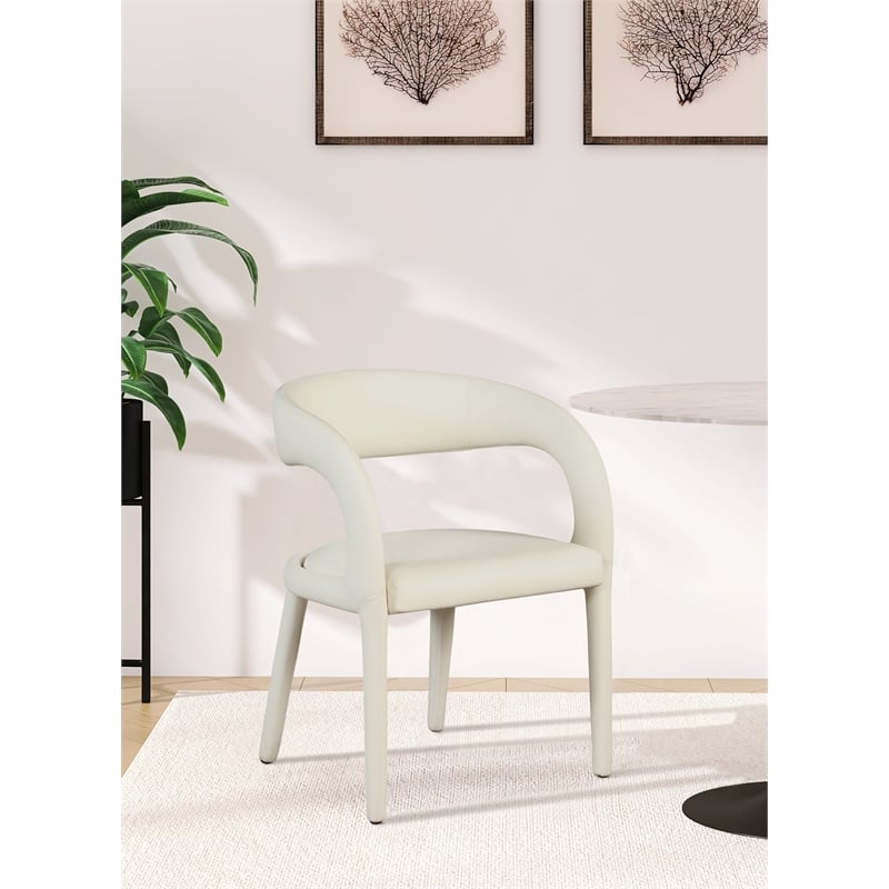 Meridian Furniture Sylvester Cream Vegan Leather Dining Chair
