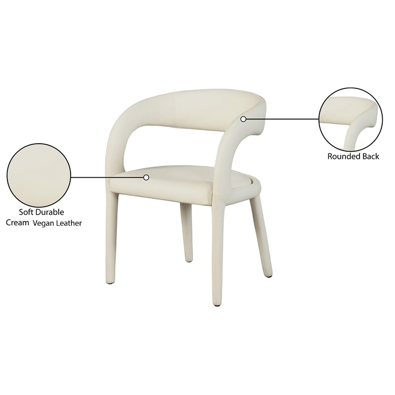 Meridian Furniture Sylvester Cream Vegan Leather Dining Chair