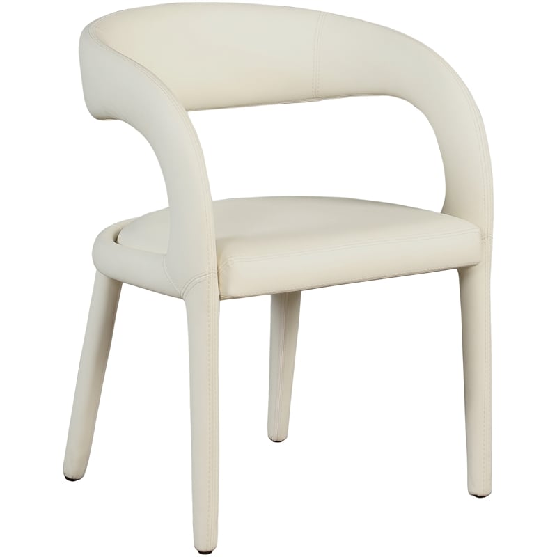 Meridian Furniture Sylvester Cream Vegan Leather Dining Chair