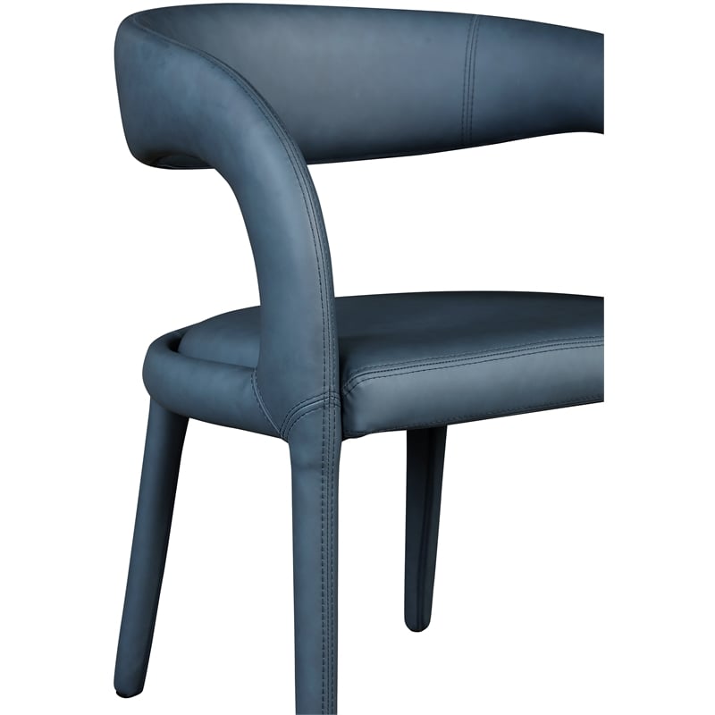 Meridian Furniture Sylvester Navy Vegan Leather Dining Chair