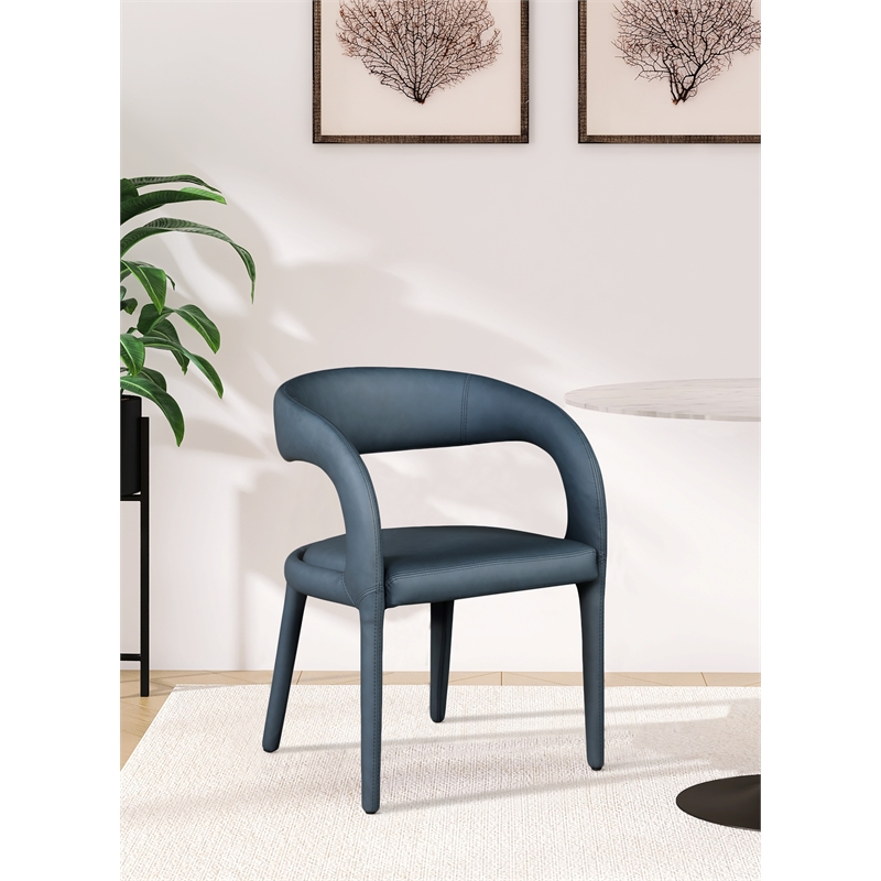 Meridian Furniture Sylvester Navy Vegan Leather Dining Chair