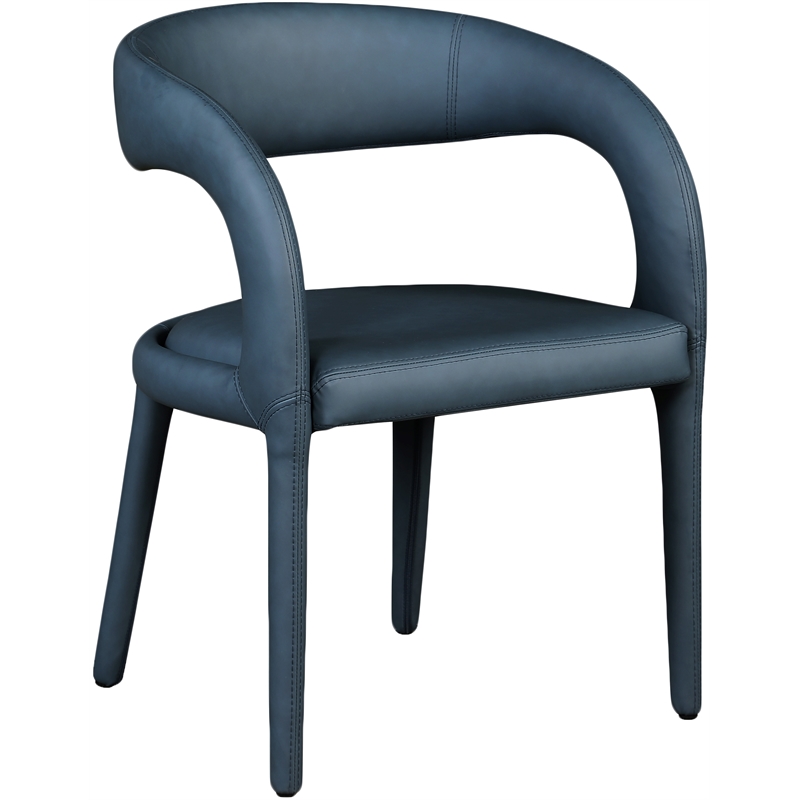 Meridian Furniture Sylvester Navy Vegan Leather Dining Chair