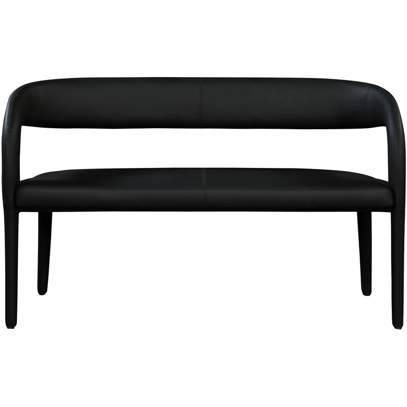 Meridian Furniture Sylvester Black Vegan Leather Bench