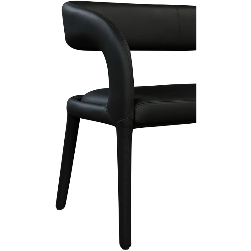 Meridian Furniture Sylvester Black Vegan Leather Bench