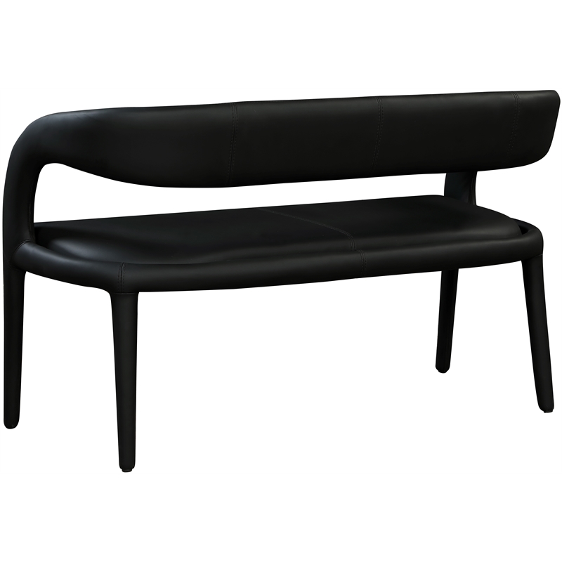 Meridian Furniture Sylvester Black Vegan Leather Bench