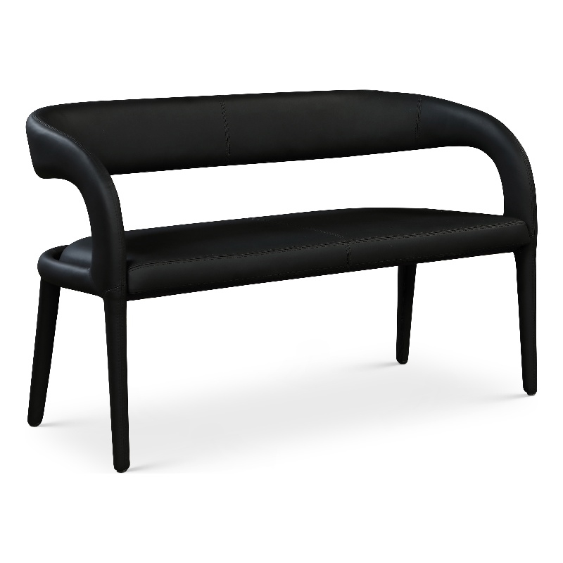 Meridian Furniture Sylvester Black Vegan Leather Bench