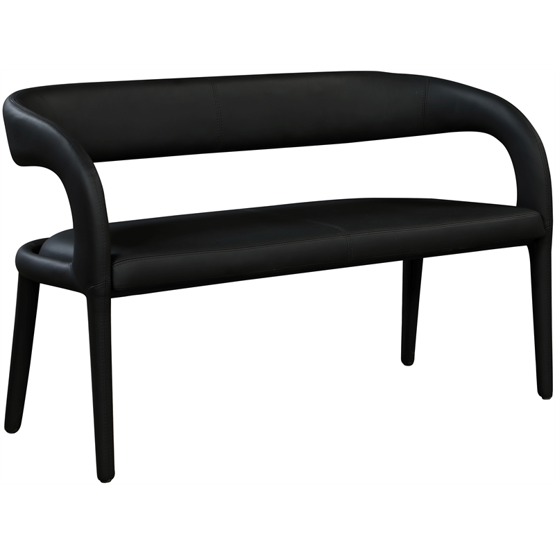 Meridian Furniture Sylvester Black Vegan Leather Bench
