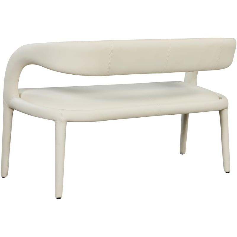 Meridian Furniture Sylvester Cream Vegan Leather Bench