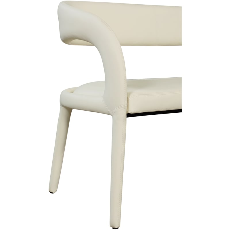 Meridian Furniture Sylvester Cream Vegan Leather Bench