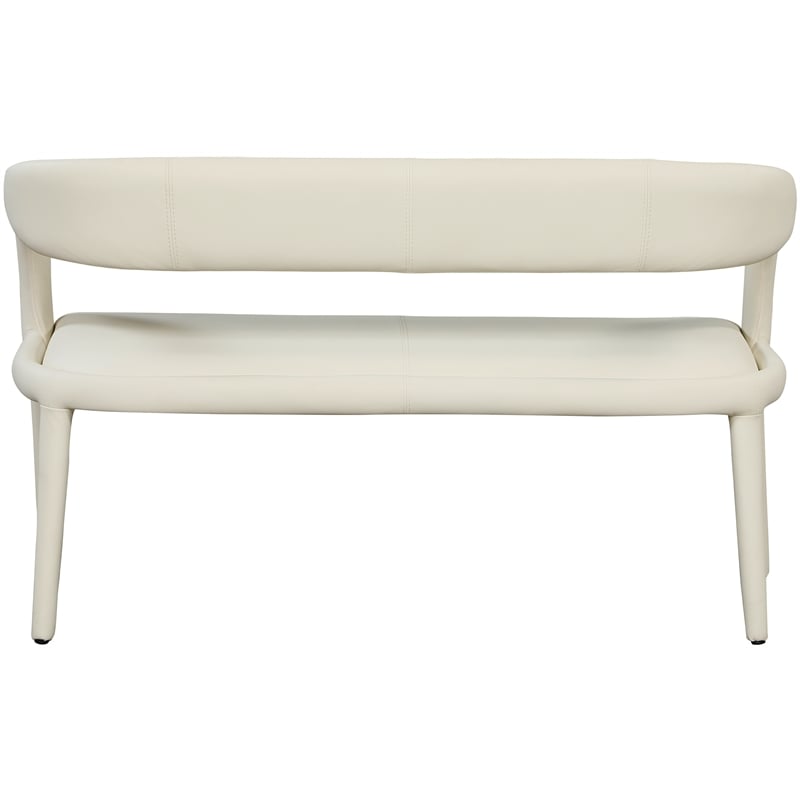Meridian Furniture Sylvester Cream Vegan Leather Bench