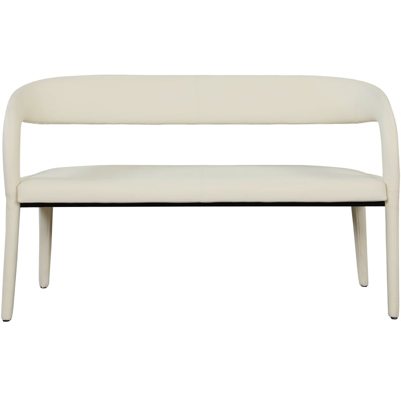 Meridian Furniture Sylvester Cream Vegan Leather Bench