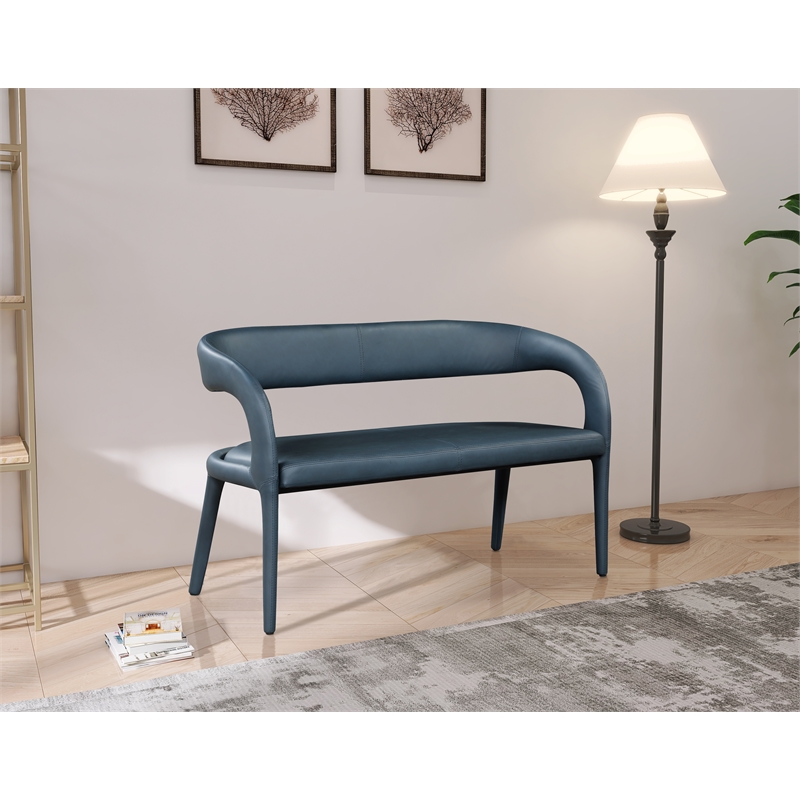 Meridian Furniture Sylvester Navy Vegan Leather Bench