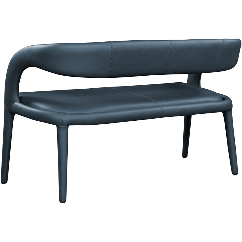 Meridian Furniture Sylvester Navy Vegan Leather Bench
