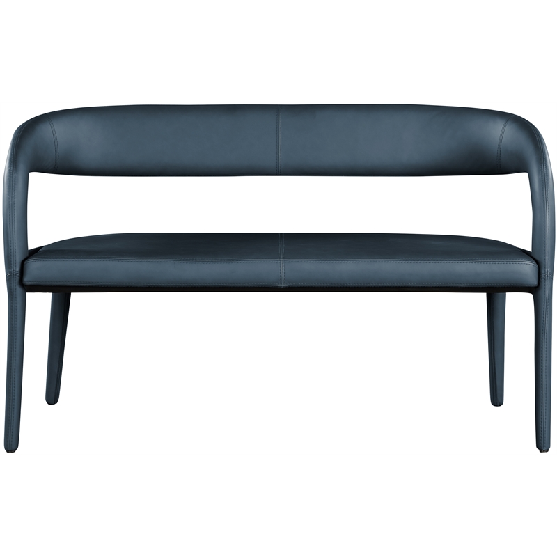 Meridian Furniture Sylvester Navy Vegan Leather Bench