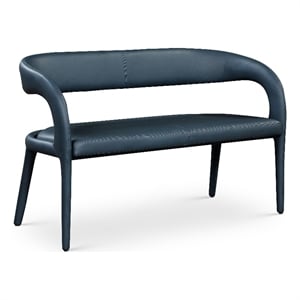 Meridian Furniture Sylvester Navy Vegan Leather Bench