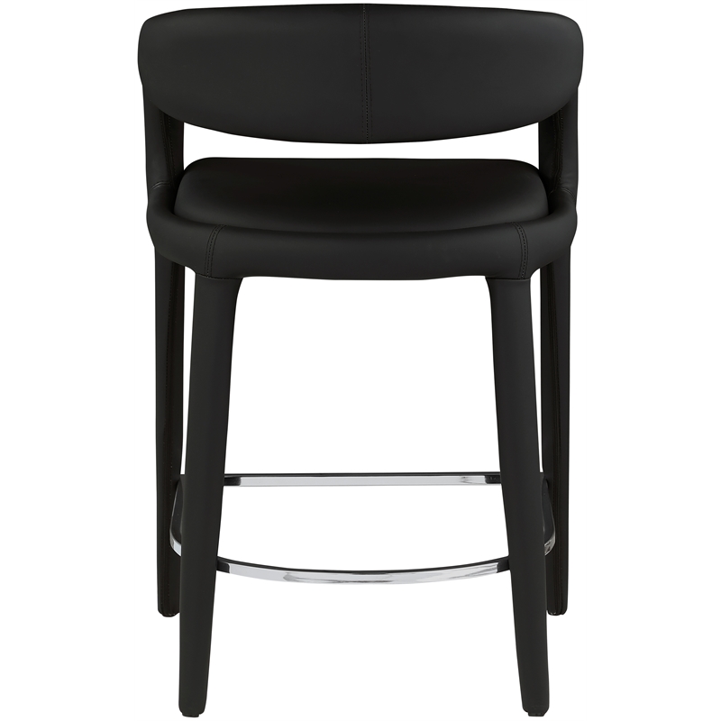 Meridian Furniture Sylvester Black Vegan Leather Stool