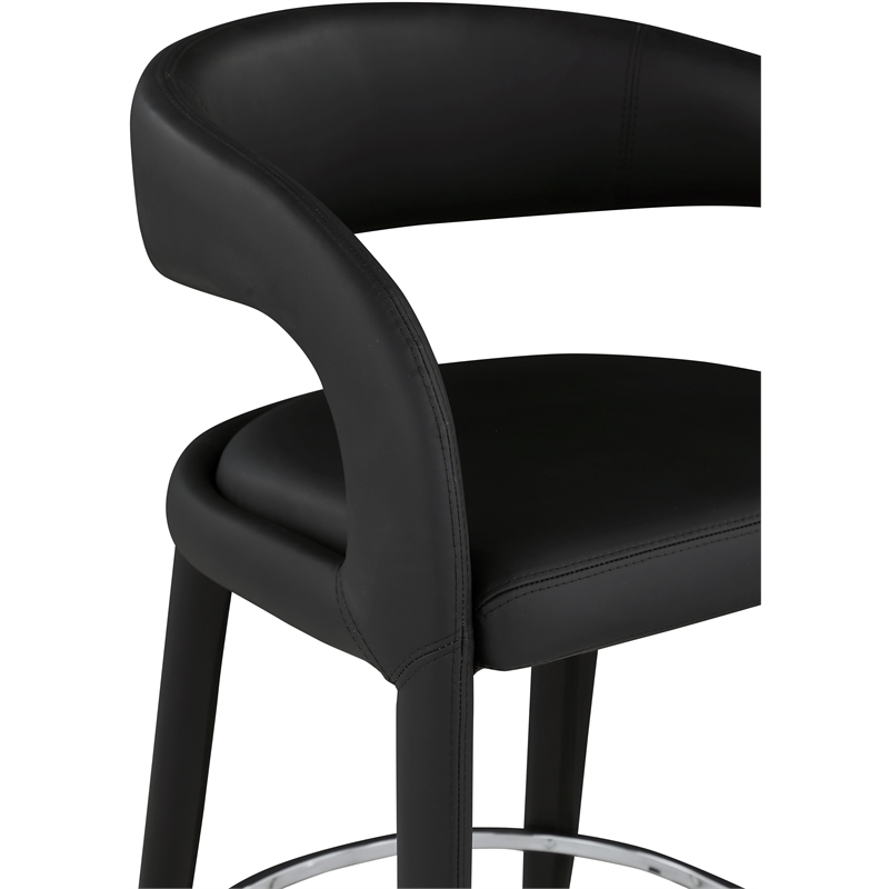 Meridian Furniture Sylvester Black Vegan Leather Stool