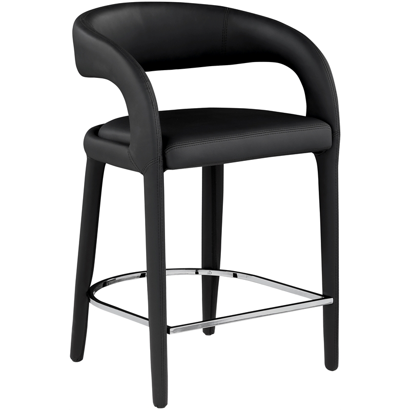 Meridian Furniture Sylvester Black Vegan Leather Stool